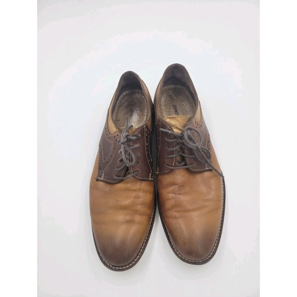 Johnson & Murphy Men's Brown Leather Lace Up Shoes Oxford Classic Cap-Toe Sz‎ 8M
